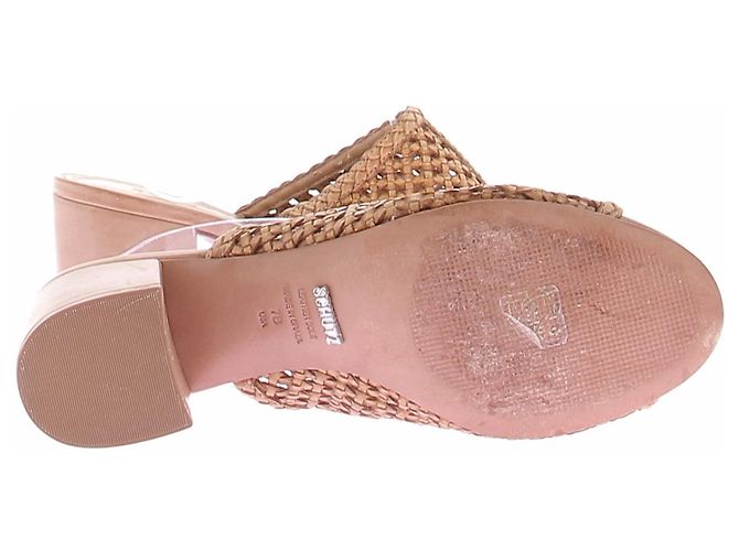 Sandali Schutz in rafia beige - vista 7