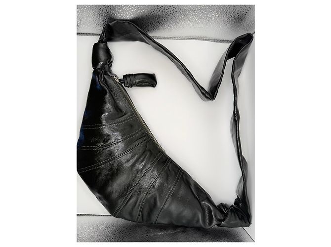Lemaire Borsa a Spalla in Pelle Nera Lucida Nero - vista 2