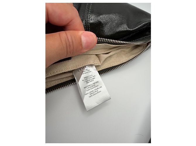 Lemaire Borsa a Spalla in Pelle Nera Lucida Nero - vista 3