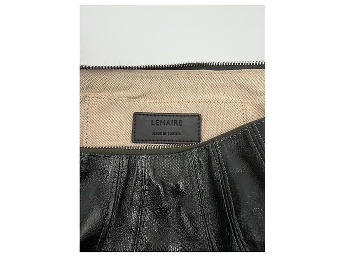 Lemaire Borsa a Spalla in Pelle Nera Lucida Nero - vista 5