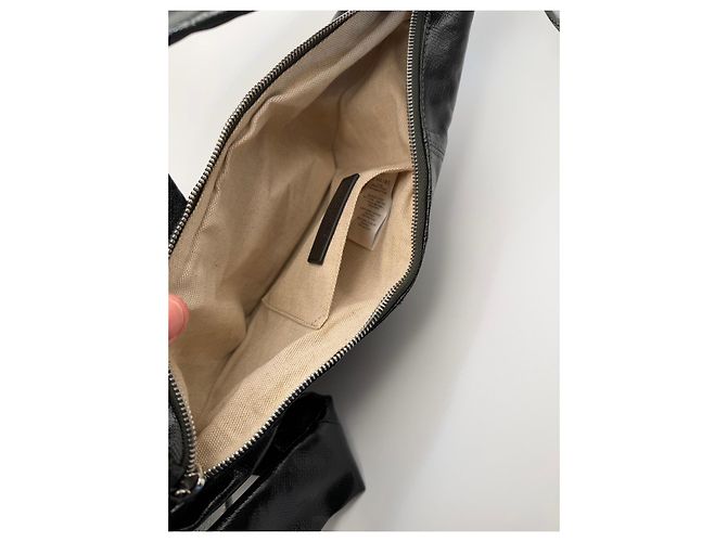Lemaire Borsa a Spalla in Pelle Nera Lucida Nero - vista 8