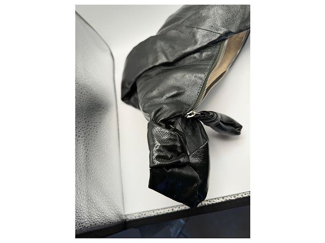 Lemaire Borsa a Spalla in Pelle Nera Lucida Nero - vista 9