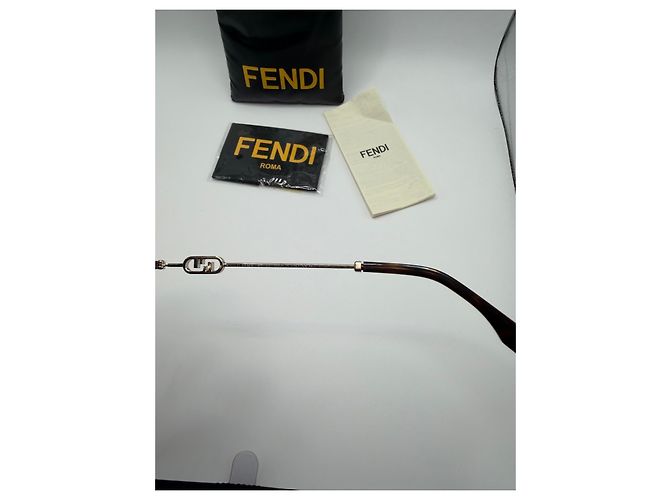 Fendi Sonnenbrille aus goldfarbenem Metall Golden - Ansicht 4