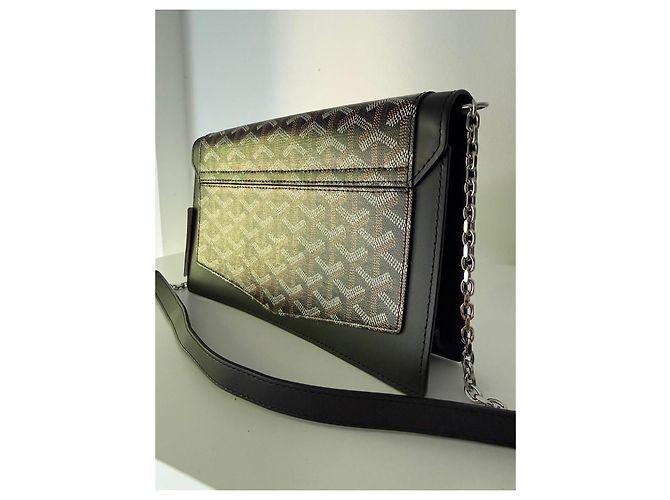 Saint Louis Borsa a tracolla Goyard in tela Goyardine e pelle Marrone Nero - vista 3
