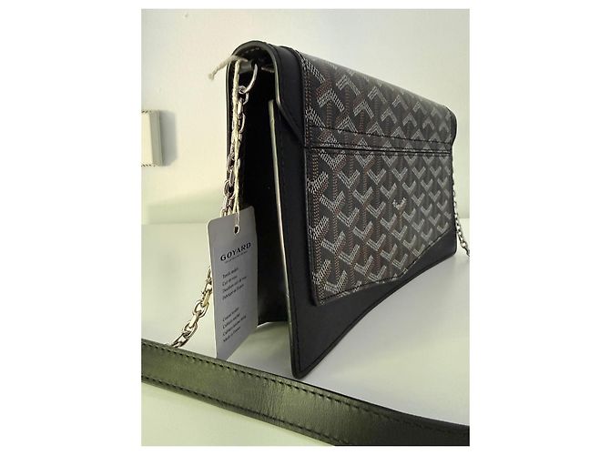 Saint Louis Borsa a tracolla Goyard in tela Goyardine e pelle Marrone Nero - vista 4