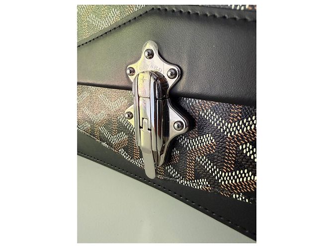 Saint Louis Borsa a tracolla Goyard in tela Goyardine e pelle Marrone Nero - vista 5