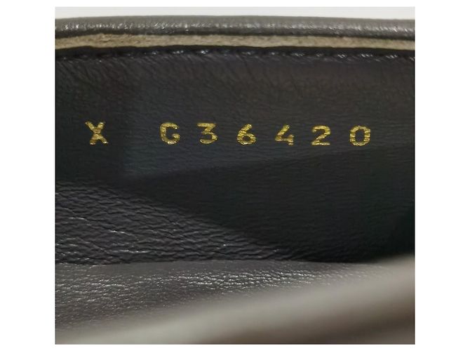 Mocassini Chanel in pelle grigia con catena oro D'oro Grigio - vista 12