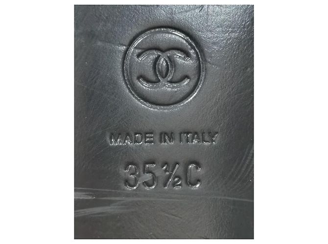 Mocassini Chanel in pelle grigia con catena oro D'oro Grigio - vista 14