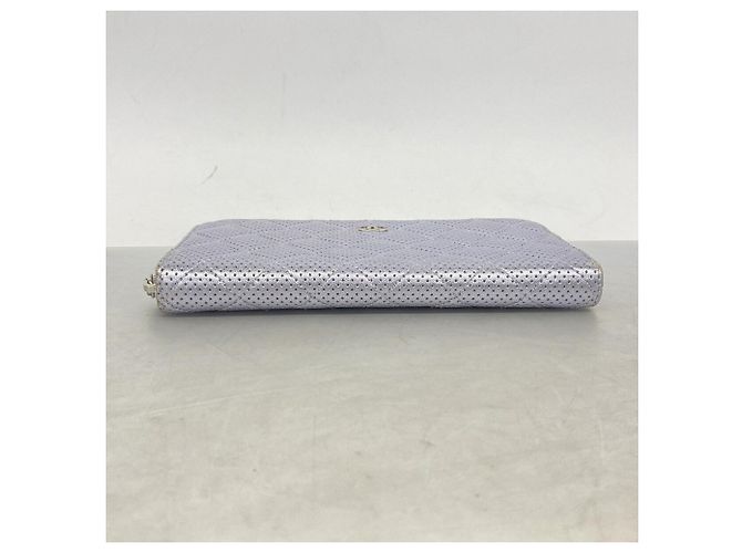 Chanel Long Wallet aus violettem Matelassé-Leder Lila - Ansicht 2