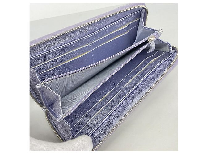 Chanel Long Wallet aus violettem Matelassé-Leder Lila - Ansicht 3