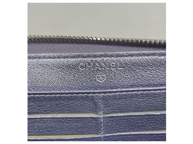 Chanel Long Wallet aus violettem Matelassé-Leder Lila - Ansicht 4