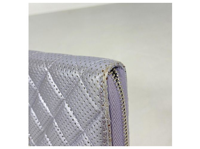 Chanel Long Wallet aus violettem Matelassé-Leder Lila - Ansicht 5