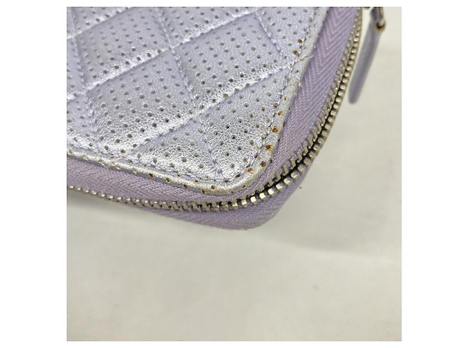 Chanel Long Wallet aus violettem Matelassé-Leder Lila - Ansicht 6