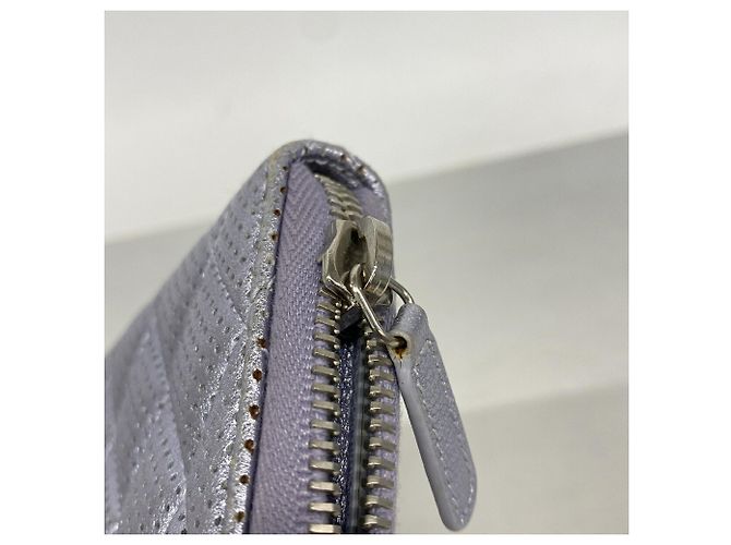 Chanel Long Wallet aus violettem Matelassé-Leder Lila - Ansicht 7