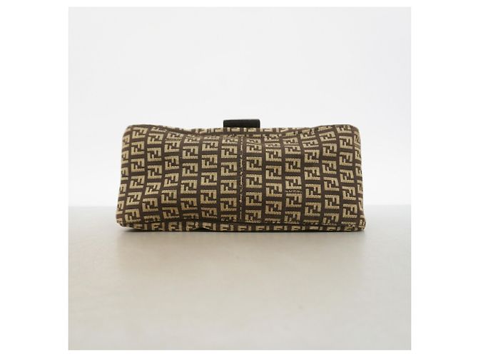Borsa a mano Fendi Zucchino in nylon e canvas Marrone - vista 3