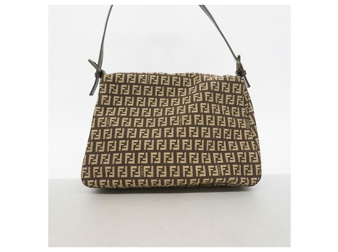 Borsa a mano Fendi Zucchino in nylon e canvas Marrone - vista 9