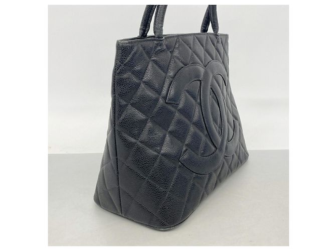Borsa Tote Chanel in pelle di vitello martellata nera Nero - vista 2