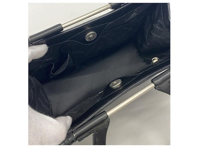 Borsa in pelle Gancini Salvatore Ferragamo Nero - vista 4