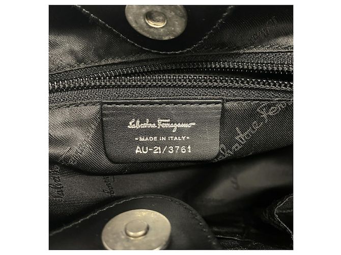 Borsa in pelle Gancini Salvatore Ferragamo Nero - vista 5