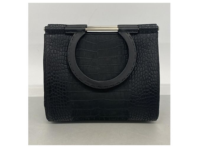 Borsa in pelle Gancini Salvatore Ferragamo Nero - vista 9