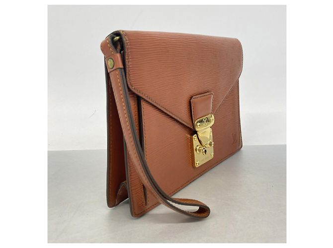 Louis Vuitton Epi Pochette Sellier Dragonne Clutch Bag Marrone - vista 2