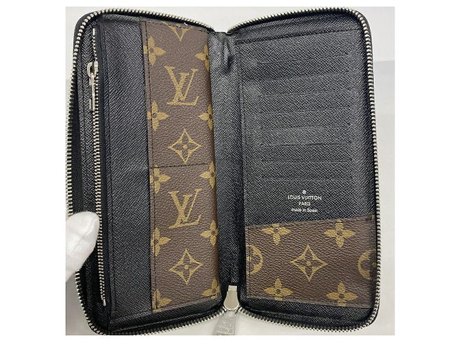 Portafoglio Zippy Louis Vuitton Monogram Macassar Marrone Nero - vista 3