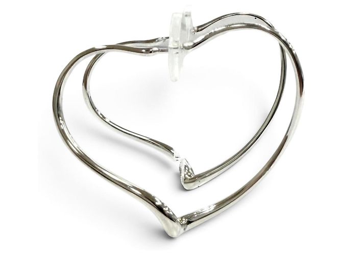 Autre Marque Orecchini a cerchio Tiffany & Co. Elsa Peretti Open Heart Argento - vista 2