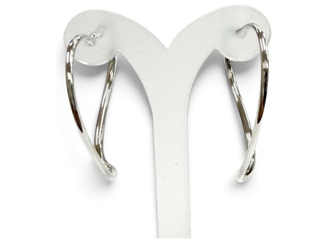 Autre Marque Orecchini a cerchio Tiffany & Co. Elsa Peretti Open Heart Argento - vista 3