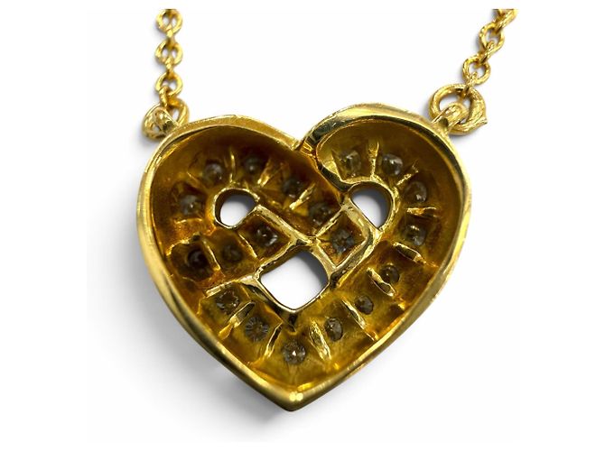 Autre Marque Collana Tiffany & Co. in oro giallo con motivo a cuore in diamanti D'oro - vista 5
