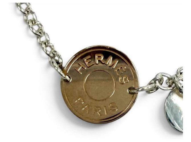 Hermès Bracciale Charm HERMES Ex-Libris Argento D'oro - vista 6