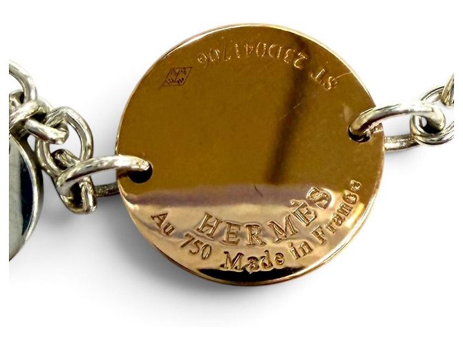 Hermès Bracciale Charm HERMES Ex-Libris Argento D'oro - vista 7