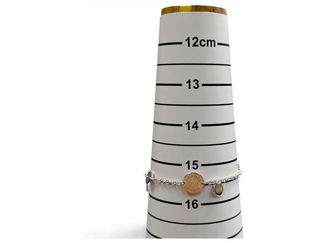Hermès Bracciale Charm HERMES Ex-Libris Argento D'oro - vista 9