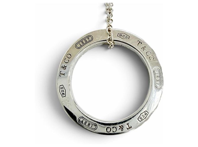 Autre Marque Tiffany & Co. 1837 Circle Anhänger Halskette Silber - Ansicht 5