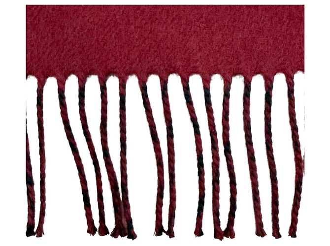 Hermès Estola de cashmere Hermes Preto Bordeaux - vista 6