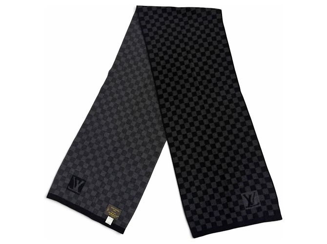 Stola in lana nera e grigia Louis Vuitton Marrone Nero - vista 3
