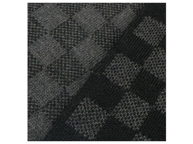 Stola in lana nera e grigia Louis Vuitton Marrone Nero - vista 4