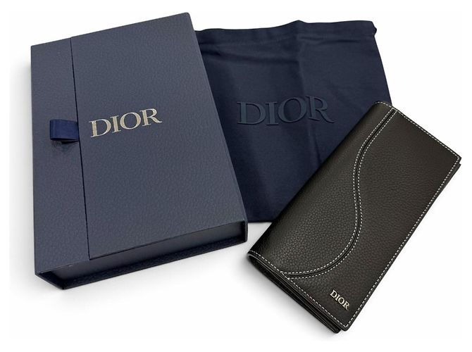 Christian Dior Dior Homme Saddle Leather Long Wallet Black - view 2