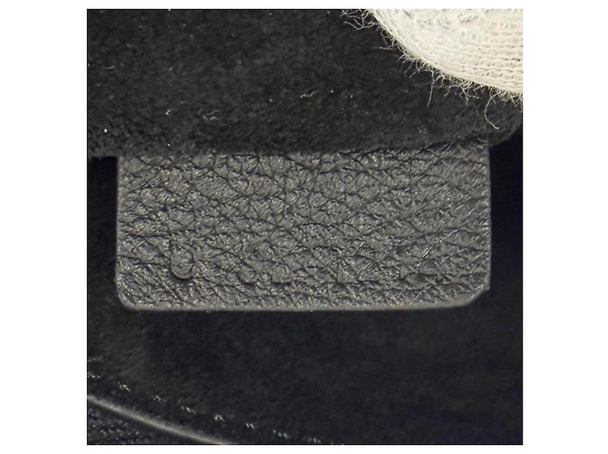 Céline Celine 11177 Bolsa de Ombro Large Strap em couro de bezerro grão macio Preto - vista 12