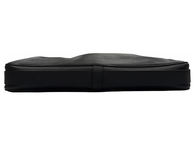 Céline Celine 11177 Bolsa de Ombro Large Strap em couro de bezerro grão macio Preto - vista 6
