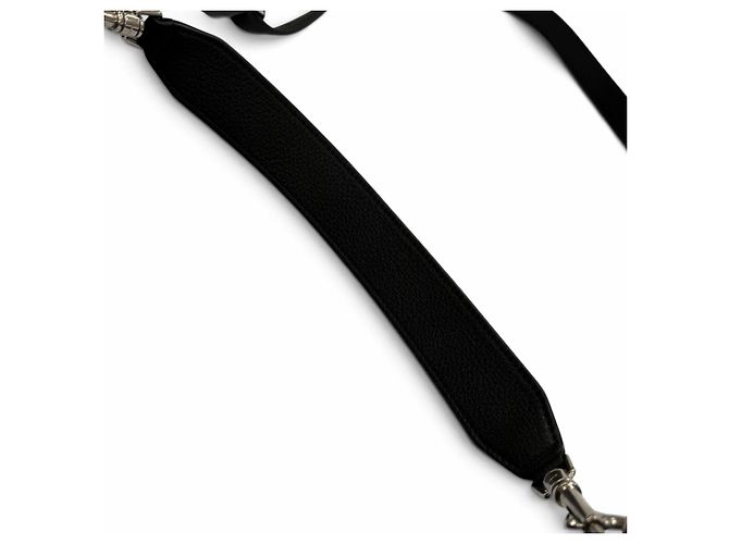 Céline Celine 11177 Bolsa de Ombro Large Strap em couro de bezerro grão macio Preto - vista 8