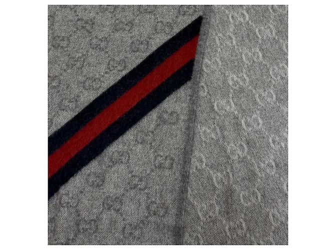 Stola Gucci in lana e alpaca grigia Marrone - vista 4