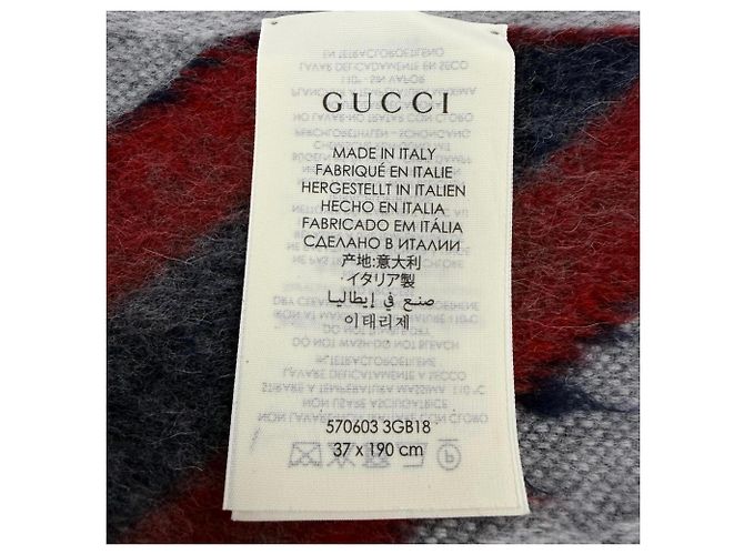 Stola Gucci in lana e alpaca grigia Marrone - vista 7