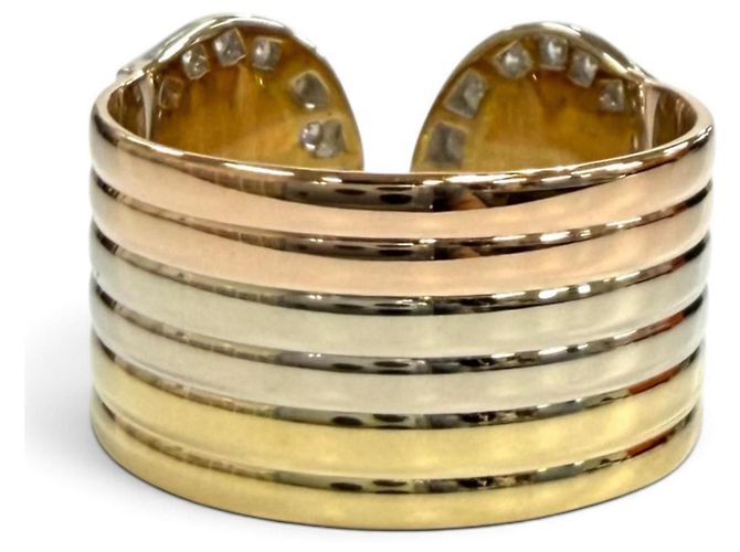 Cartier 750 Diamant Double C Dreifarbiger Ring Golden - Ansicht 3