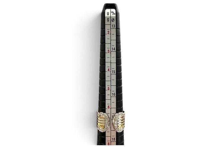Cartier 750 Diamant Double C Dreifarbiger Ring Golden - Ansicht 9
