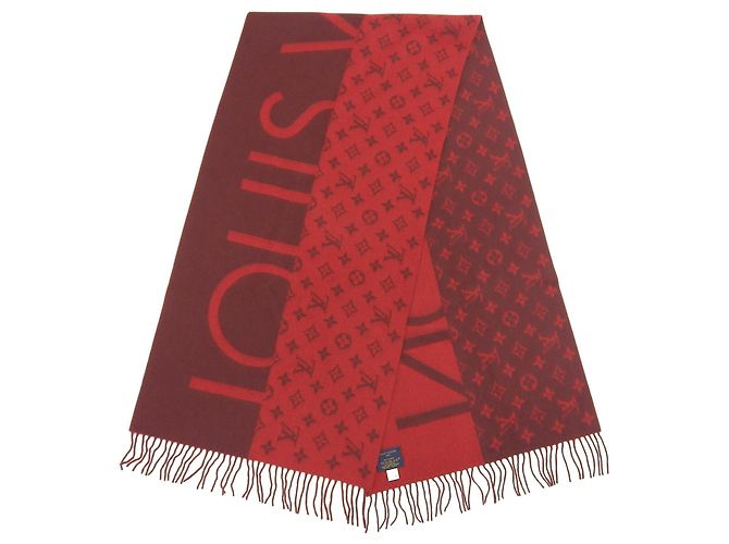 Sciarpa Stole in Cashmere con Frange Louis Vuitton Marrone Rosso - vista 4