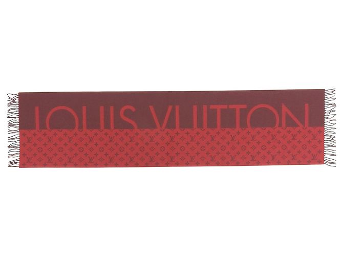 Sciarpa Stole in Cashmere con Frange Louis Vuitton Marrone Rosso - vista 6