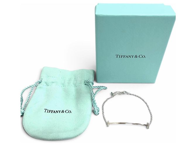 Autre Marque Bracelet chaîne Tiffany AU750 T Smile en or blanc Doré - vue 2