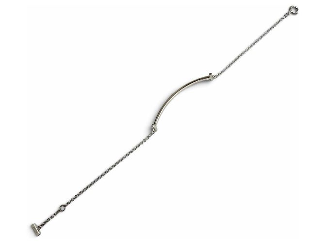 Autre Marque Bracelet chaîne Tiffany AU750 T Smile en or blanc Doré - vue 4