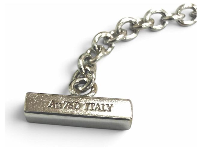 Autre Marque Bracelet chaîne Tiffany AU750 T Smile en or blanc Doré - vue 7