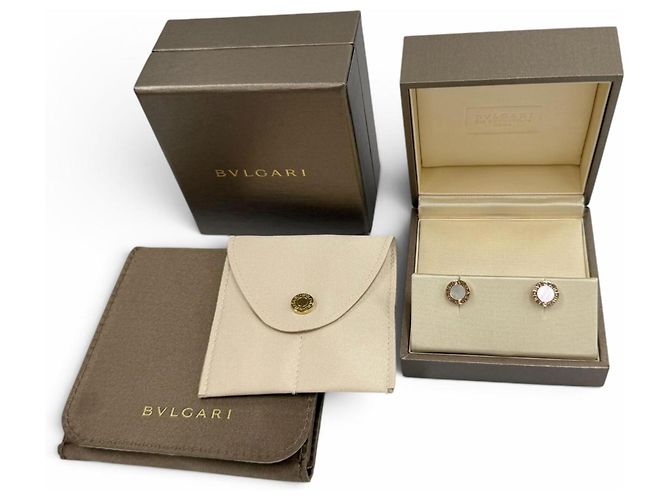 Bulgari Orecchini a lobo Bvlgari in oro rosa 18K con madreperla Bianco D'oro - vista 2